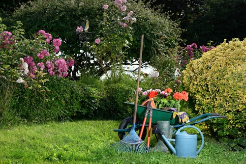 Thoughtful Southgate landscape design with layered shrubs and lawn