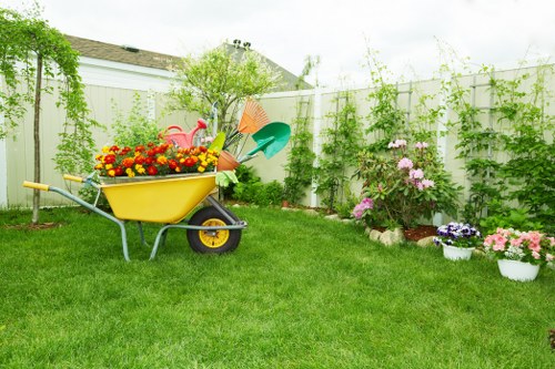 Porcelain paving installation for a Southgate garden patio